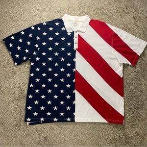 Bass Pro Shops Red Head Polo American Flag Shirt Mens Size 3XL Patriotic USA